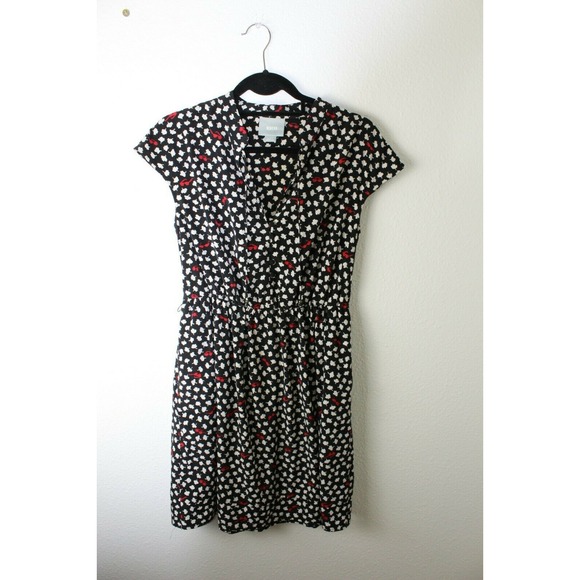 Maeve Dresses & Skirts - Maeve Anthropologie Short Sleeve Red‎ Black White Dress Small